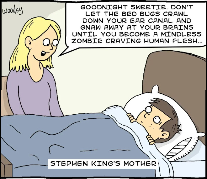 Stephen King cartoon over the top